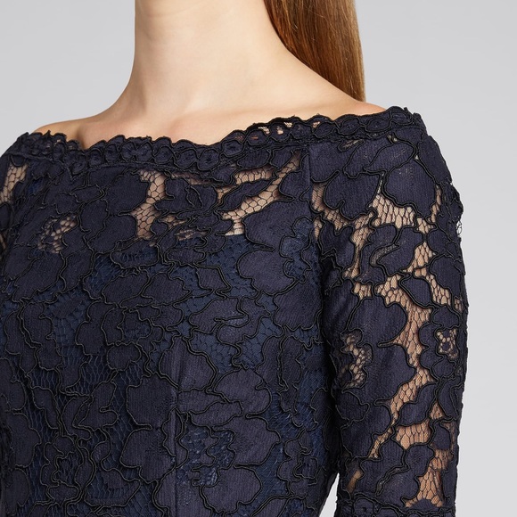 Teri Jon by Rickie Freeman Off Shoulder Dress. Size 6. $650. - Picture 3 of 11